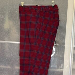 Lane Bryant Red Plaid Trousers